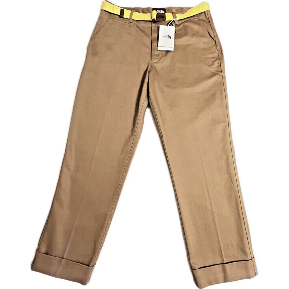 North Face Mens 34x30 NWT Brown Label Twill Trousers Durable‎ Belted Button Fly